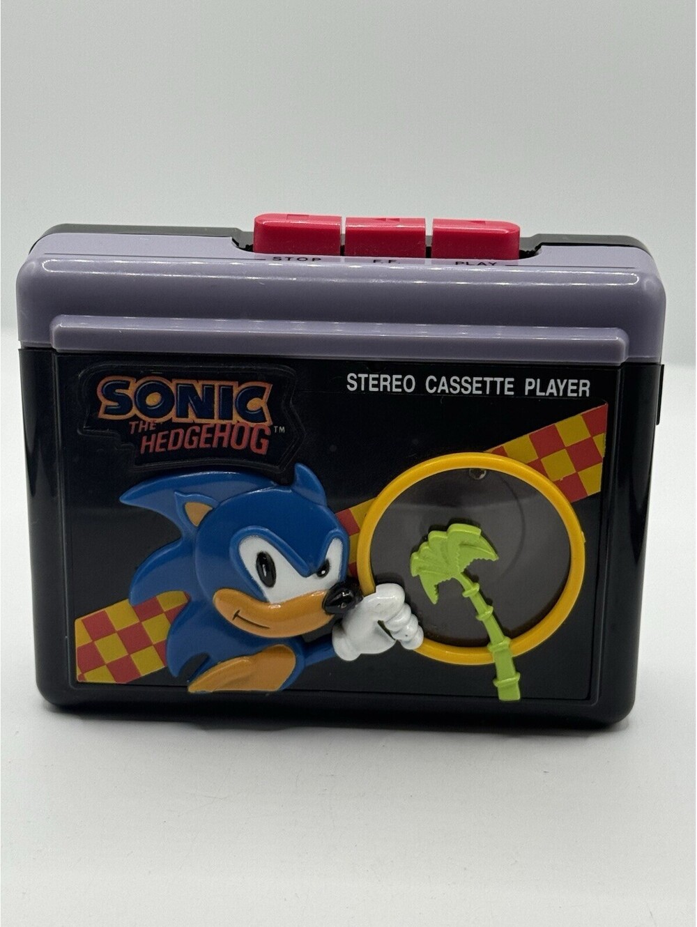 Extremely Rare Sonic The Hedgehog Cassette Player 1993 Tested Works Missing Back